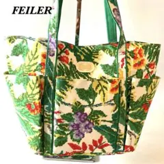 FEILER 花柄 トートバッグホワイト系
