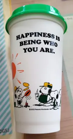 スタバ　スヌーピー　オフホワイト リユーザブルカップ　473ml　グランデ
