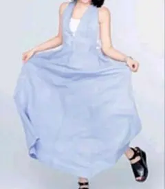 石原さとみさん着用 IRENE アイレネ エプロンドレス ワンピース 36 水色のサムネイル