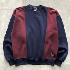 【USA製】90s RUSSELLラッセル 表記L ツートンカラー スウェットのサムネイル