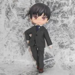 ハンドメイド ねんどろいどどーる 【身長調整用】 前閉じスーツセット グレーのサムネイル
