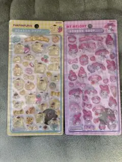 【正規品】ボンボンドロップシール　ポムポムプリン　　マイメロディー　２枚セット