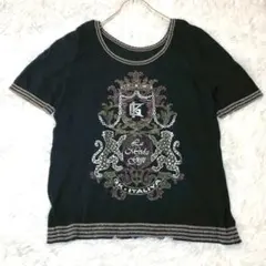 伊太利屋 GK ITALIYA スパンコール 刺繍 ニットトップス 日本製 3Lのサムネイル