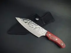 包丁　#118 ナイフ　肉切り包丁　シルバー　槌目紋様