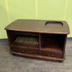 A-3 【カリモク家具】木製 お座敷 ポットワゴン キャスター付 昭和レトロ A-3 カリモク家具 木製 お座敷ワゴン ポットワゴン キャスター付 昭和