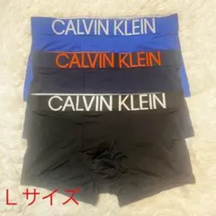 ボクサーパンツ　3枚セット　カルバンクライン　ビッグロゴ　Ｌサイズ　ブラック