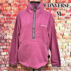 90s☆美品☆CONVERSE フリース ハーフジップ　裏起毛　ボルドー系　M