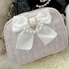 ROJITA ロジータ ノベルティ ツイード ピンク リボンツイードバッグ