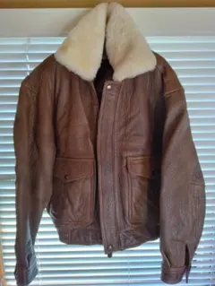 ブラウンレザー ファー付きジャケット(ライナー付き)
