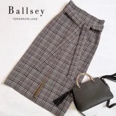 Ballsey ウール混　秋グレンチェック　タイトスカート