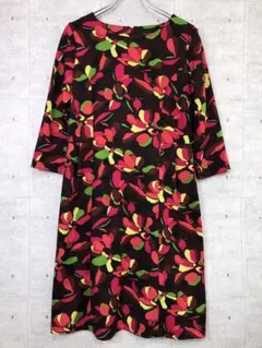 TALBOTS 古着 マルチカラーフローラル プリント 花柄 ワンピース