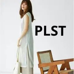 ★PLST★完売品メッシュニットロングワンピース黒★