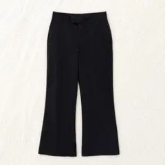 オペークドットクリップ フレアパンツ ブラック きれいめカジュアル こなれ感 M