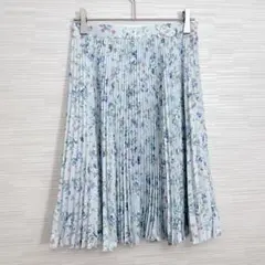 美品★aylesbury アリスバーリー　スカート　水色　プリーツ　花柄のサムネイル