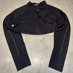 アディダス adidas レイヤードクロップドトップス ショートXLメッシュ長袖