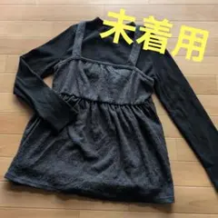 長袖リブトップス＆キャミセット