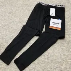 未使用 HEAD メンズ 裏起毛 ロングタイツ ブラック M