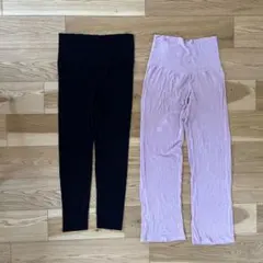 マタニティパンツ　薄手　ブラック　ピンク　レギンス　お腹まで　冷え対策