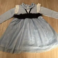 水色 フリル付き ワンピース 110サイズ アナ雪