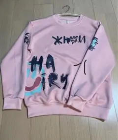 ピンク グラフィックプリント スウェット