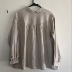 サマンサモスモス綿麻前後着丸襟ブラウス