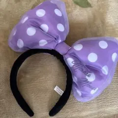 ミニー・マウス リボンカチューシャ 紫色