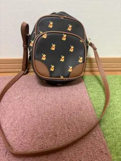 くまのプーさん 総柄 ショルダーバッグ ブラウン
