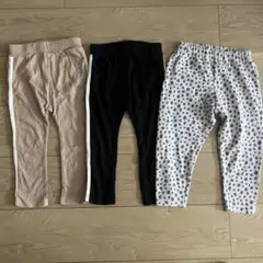 フタフタ　ユニクロ　レギンスパンツ3枚セット