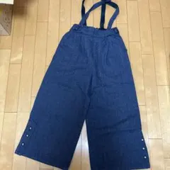 サスペンダー付き デニムパンツ