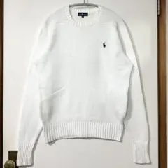 美品 RALPH LAUREN ラルフローレン コットン ニット セーター 白