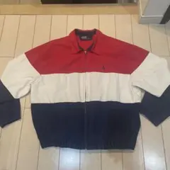 ジップアップジャケット 赤・白・紺