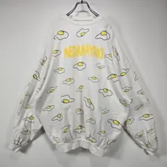 PUNYUS　スウェット　トレーナー　4　目玉焼き　総柄　ビッグサイズ　古着