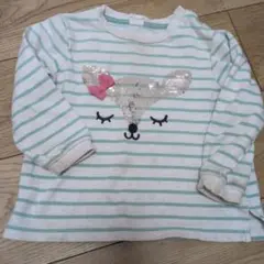 動物デザイン ストライプ柄 長袖Tシャツ