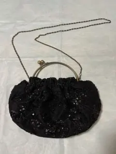 2way パーティバッグ【ブラック】 ビーズがま口