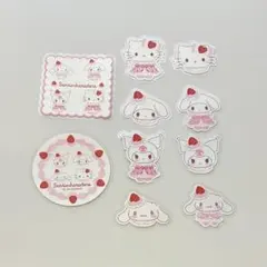 サンリオ　いちごホイップケーキデザイン　フレークシール　おすそ分け