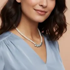 ⭐️新品⭐️ ベルーナ　パール風シェルパーツネックレス