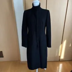 ブラック ロング　スタンドカラー　フォーマル　コート　黒　卒業式　入学式