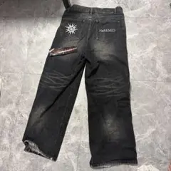 NOREMID デニムパンツ ブラック スタッズ装飾 - メルカリ