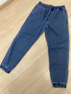 GU 裏フリースデニムスーパーストレッチジョガーパンツ　M