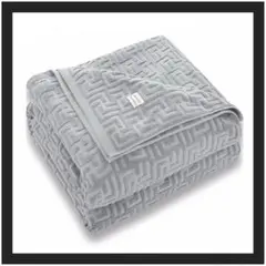 タオルケット グレー シングル ブランケット 綿100% コットン おしゃれ