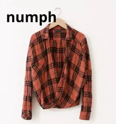 nümph オレンジ✖️黒 デザインチェックシャツのサムネイル