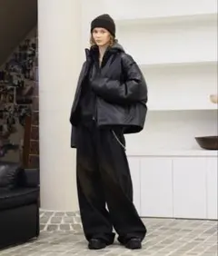 【soerte】2way high neck down jacket ブラック