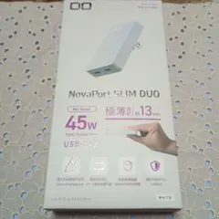 新品未使用★Nova Port SLIM DUO 45W USB-C充電器　白