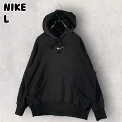 NIKE ナイキ パーカー プルオーバー センターロゴ ブラック L トラヴィス