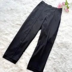ルールド　センタープレスパンツ　スラックス　黒　日本製　ウエストゴム　オフィス