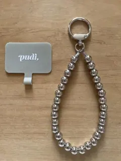 pudi スマホストラップ メタルボールチェーン
