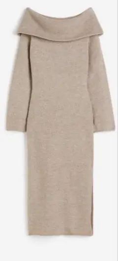 H&M ニット オフショルダー ワンピース