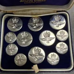 London badge & button 銀色ボタンセット