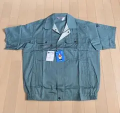 ★未使用★【Tomoe SAKURA】作業半袖ブルゾン グリーン Lサイズ★