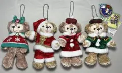 まとめ 〔ダッフィー シェリーメイ〕ぬいぐるみバッジ　クリスマス ４点　ぬいば